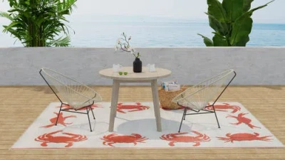 Mad Mats Crab Rug In Multi