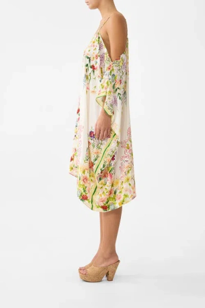 Camilla Short Drop Shoulder Strap Kaftan In Multi