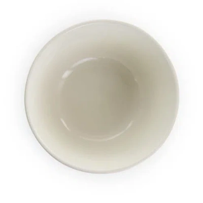Elama Luna 16 Piece Embossed Scalloped Stoneware Dinnerware Set In White In White