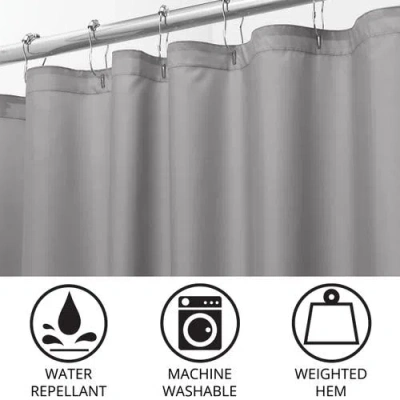 Idesign Solid Polyester Shower Curtain In Gray