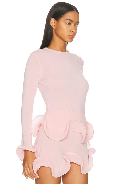 Sid Neigum Wave Sleeve Bamboo Top In Pink