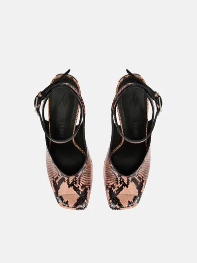 Attico Ornella 140 Snake-effect Leather Platform Pumps In Multi