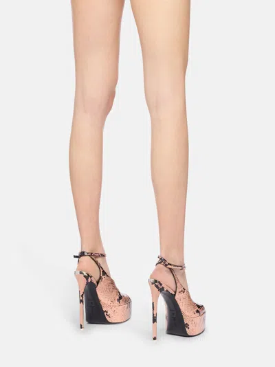 Attico Ornella 140 Snake-effect Leather Platform Pumps In Multi