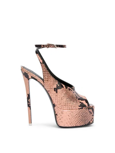 Attico Ornella 140 Snake-effect Leather Platform Pumps In Multi