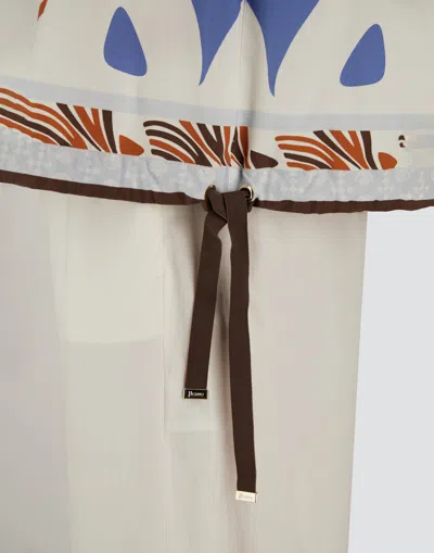 Herno Graphic Print T Shirt Round Neck Tie In White