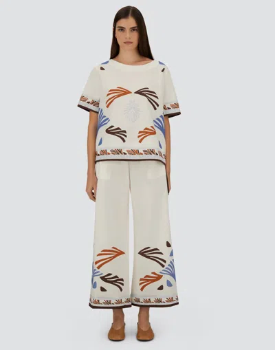 Herno Graphic Print T Shirt Round Neck Tie In White