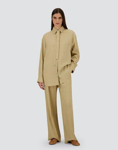 Herno Hemdbluse Aus Textured Viscose In Neutral