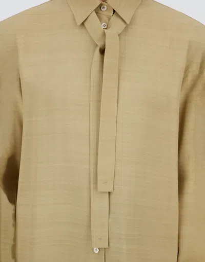 Herno Hemdbluse Aus Textured Viscose In Neutral