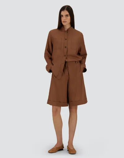 Herno Hemdbluse Aus Soft Wool In Brown