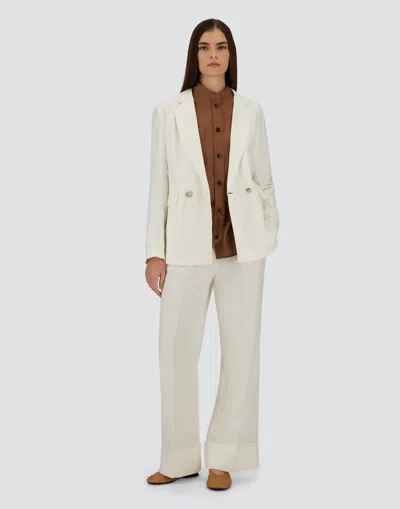 Herno Double-breasted Linen Blazer In Neutral