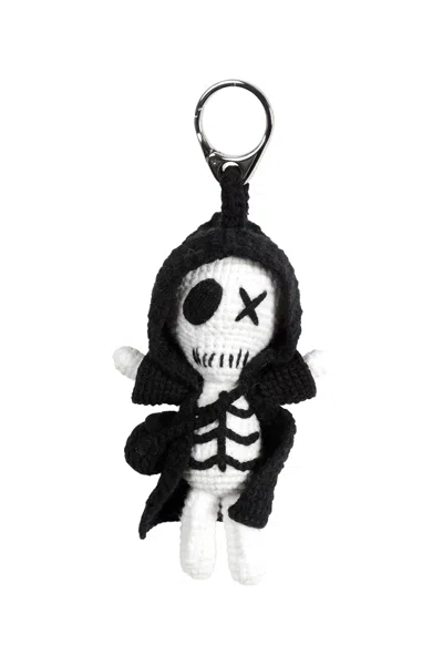 Alexander Mcqueen The Doll Sid Skeleton Charm Keyring In Black