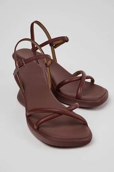 Camper Louise Crossover-strap Sandals In Burgundy