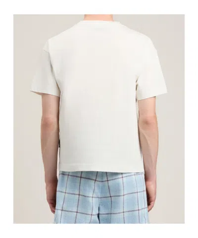 Palm Angels Black Neck Logo Regular Cotton T-shirt In White