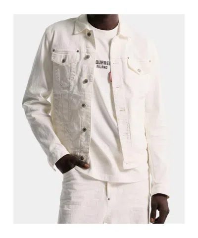 Dsquared2 Buttoned Denim Jacket In White