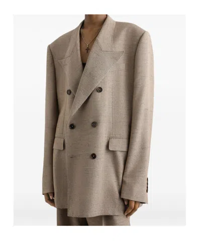 Dolce & Gabbana Grey Viscose Jacket In Brown