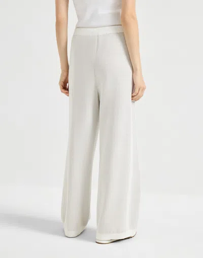 Brunello Cucinelli Drawstring Palazzo Pants In White