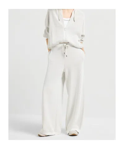 Brunello Cucinelli Drawstring Palazzo Pants In White