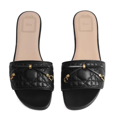 Dior Cannage Leather Sandal In Black