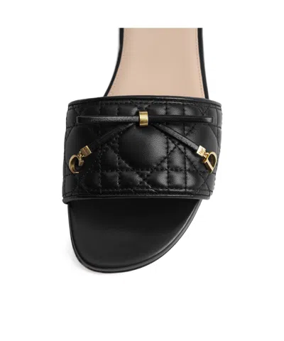 Dior Cannage Leather Sandal In Black