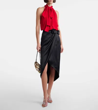 Valentino Garavani 105mm Embellished Snake Leather Mesh Mule Pumps In Pink