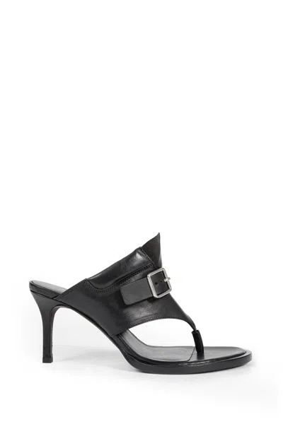 Ann Demeulemeester Bri Heeled Thong Sandals In Black