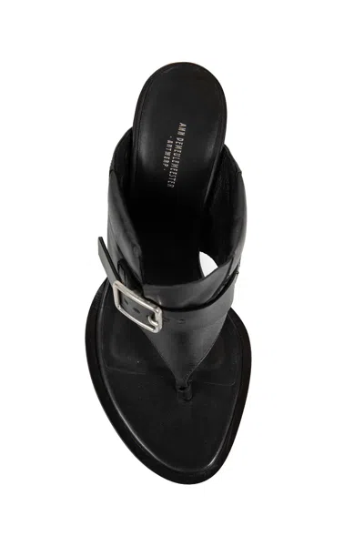 Ann Demeulemeester Bri Heeled Thong Sandals In Black