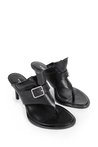 Ann Demeulemeester Bri Heeled Thong Sandals In Black