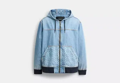 Coach Outlet Signature Denim Zip Jacket In Multi