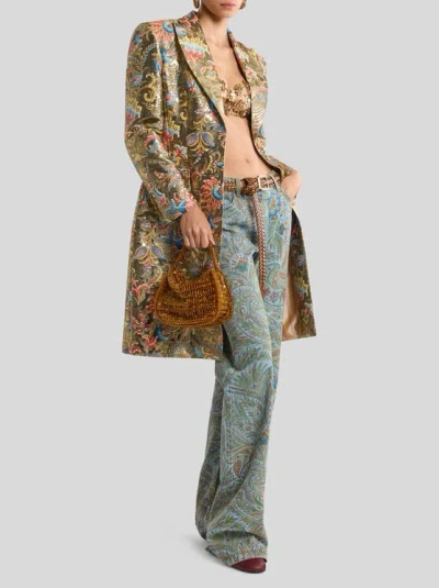 Etro Paisley-print Flared Jeans In Blue