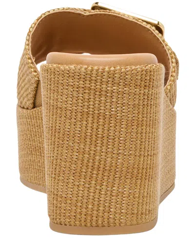 Dolce Vita Jilian Wedge Sandals Mocha Raffia In Brown