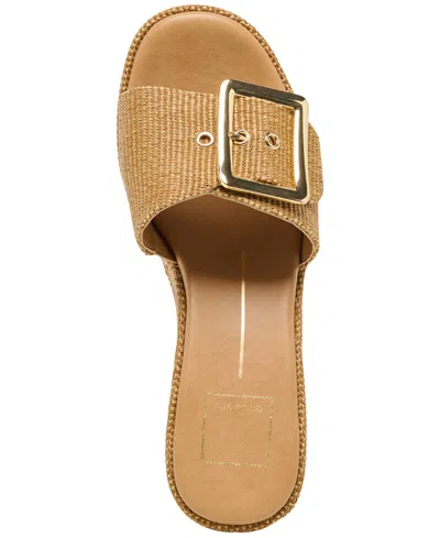 Dolce Vita Jilian Wedge Sandals Mocha Raffia In Brown
