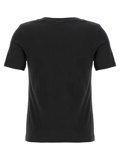 Chloé Women Black Crewneck T-shirt With Maxi Logo Print On The Front In Cotton Woman
