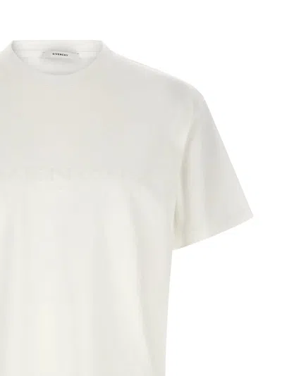 Givenchy Men White Crew Neck T-shirt With Logo On Front And Back In Cotton Man In White
