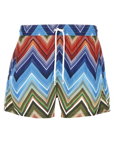 Missoni Zigzag Pattern Swimsuit Featuring Practical Pockets In Multi