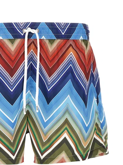 Missoni Zigzag Pattern Swimsuit Featuring Practical Pockets In Multi