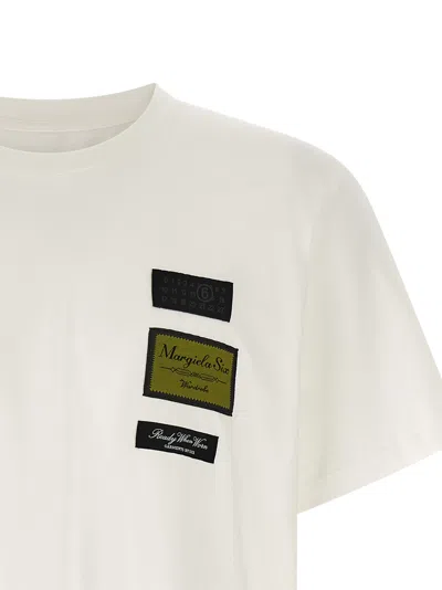 Mm6 Maison Margiela Patch Graphic Crew Neck Short Sleeve T-shirt In White