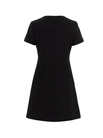 Theory Dolman-sleeve Tweed Canvas Mini Dress In Black