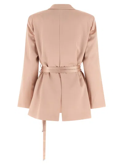 Pinko Belted Wrap Jacket In Neutral