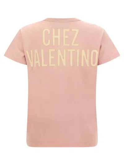 Valentino Garavani Printed Cotton T-shirt Clothing In Pink