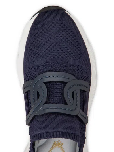 Tod's Sport Run 54c Calzino Catena Pelle Sneaker In Blue
