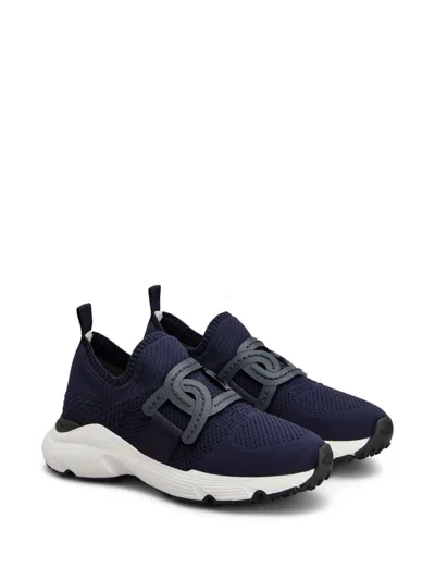 Tod's Sport Run 54c Calzino Catena Pelle Sneaker In Blue