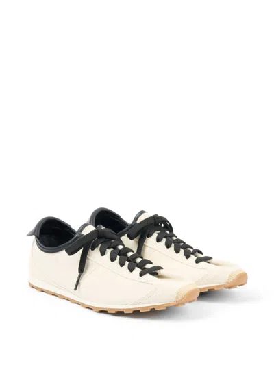 Jacquemus Les Tennis Leather-trimmed Canvas Sneakers In Neutral
