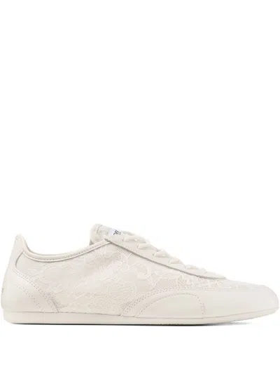 Jimmy Choo Beige Calf Leather Bos Taurus Athletic Sneakers In Neutral