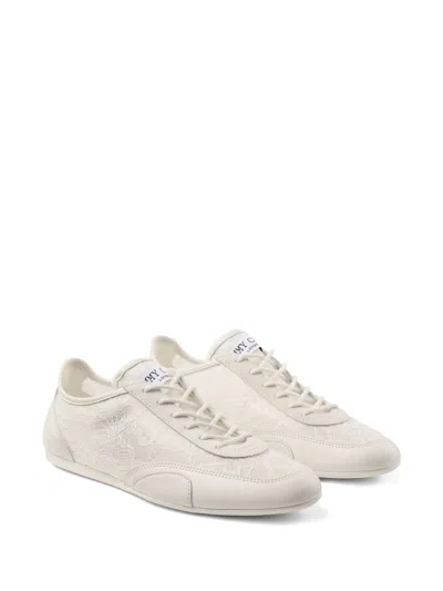 Jimmy Choo Beige Calf Leather Bos Taurus Athletic Sneakers In Neutral