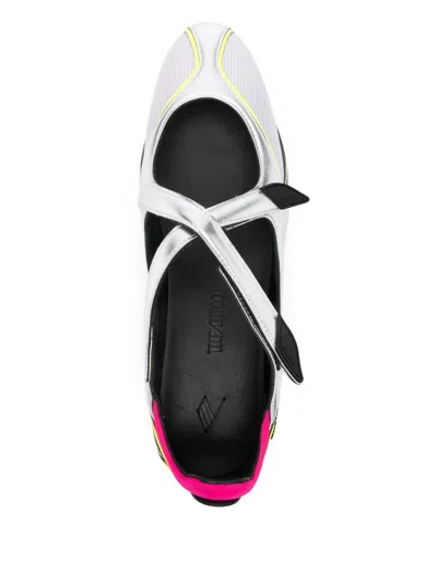 Attico Floor 01 Multicolor Ballet Shoes With Logo On The Side And Cut-out Design In Fabric Woman