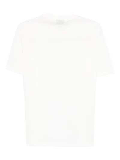 Emporio Armani Asv Domed Logo Pima-jersey T-shirt In White