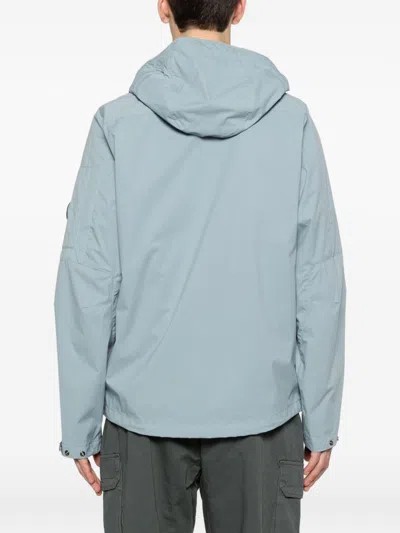 C.p. Company Pro Tek Hooded Jacket Adjustable Drawstring In Blue