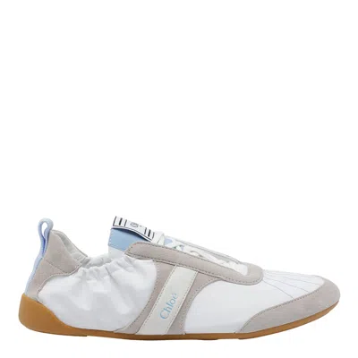 Chloé White Calf Leather Bos Taurus Athletic Sneakers In Multi
