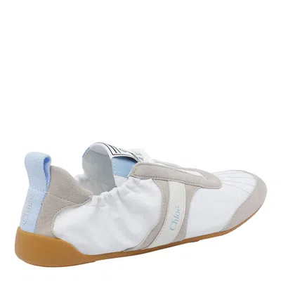 Chloé White Calf Leather Bos Taurus Athletic Sneakers In Multi