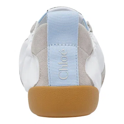 Chloé White Calf Leather Bos Taurus Athletic Sneakers In Multi